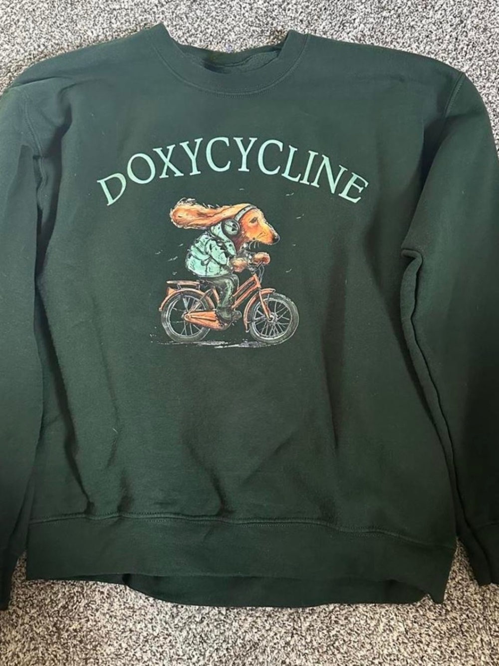 Graphic Vintage Crewneck Sweatshirt Forest Green